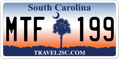 SC license plate MTF199