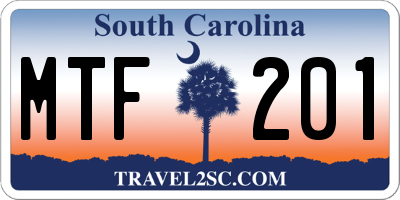 SC license plate MTF201