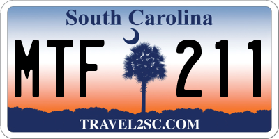 SC license plate MTF211