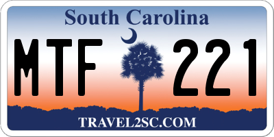 SC license plate MTF221