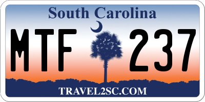 SC license plate MTF237