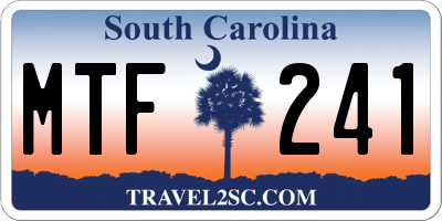 SC license plate MTF241