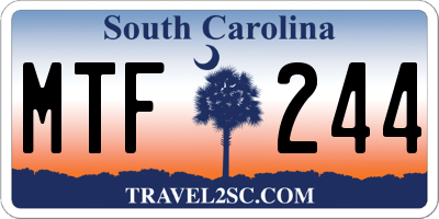 SC license plate MTF244