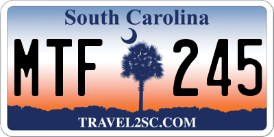 SC license plate MTF245