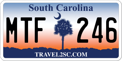 SC license plate MTF246