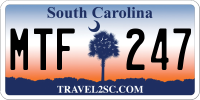 SC license plate MTF247