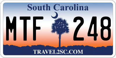 SC license plate MTF248