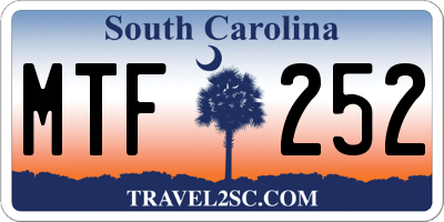 SC license plate MTF252
