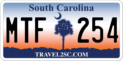 SC license plate MTF254