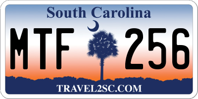 SC license plate MTF256