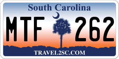 SC license plate MTF262