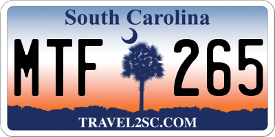 SC license plate MTF265