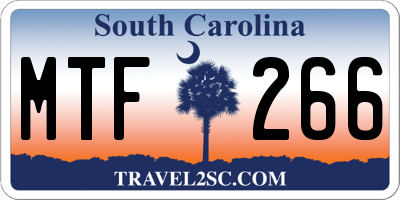 SC license plate MTF266