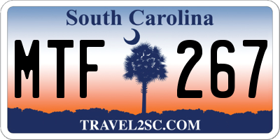 SC license plate MTF267