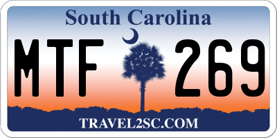 SC license plate MTF269