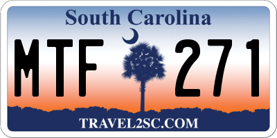 SC license plate MTF271