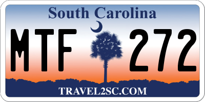 SC license plate MTF272
