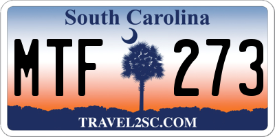 SC license plate MTF273