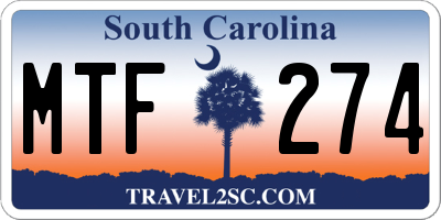 SC license plate MTF274