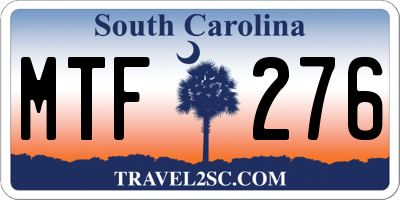 SC license plate MTF276