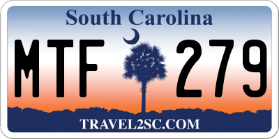 SC license plate MTF279