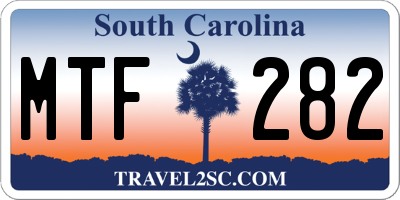 SC license plate MTF282
