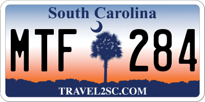 SC license plate MTF284
