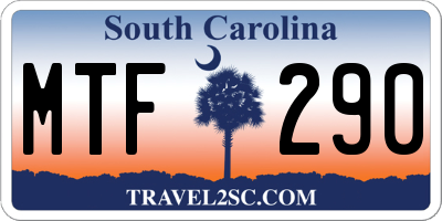 SC license plate MTF290