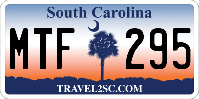 SC license plate MTF295