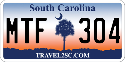SC license plate MTF304