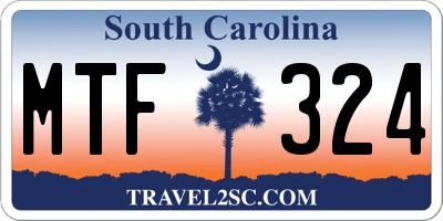 SC license plate MTF324