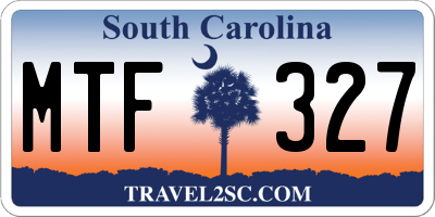SC license plate MTF327