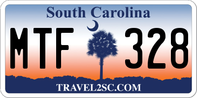 SC license plate MTF328