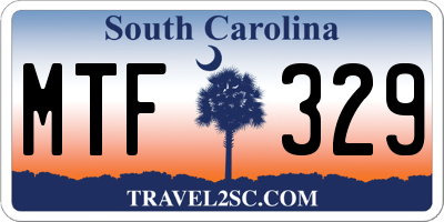 SC license plate MTF329