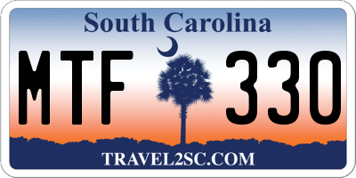 SC license plate MTF330