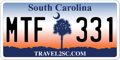 SC license plate MTF331