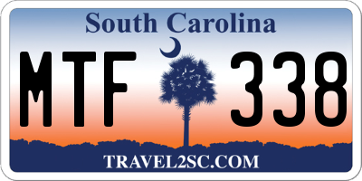 SC license plate MTF338