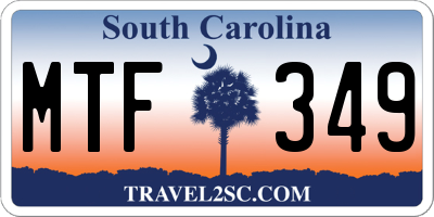 SC license plate MTF349