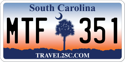 SC license plate MTF351