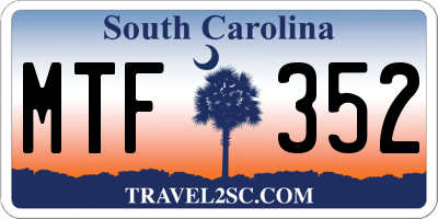 SC license plate MTF352