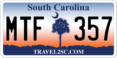 SC license plate MTF357