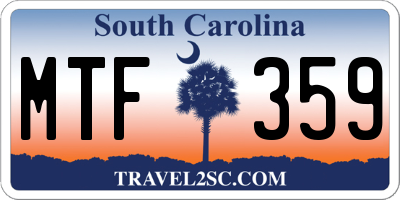SC license plate MTF359