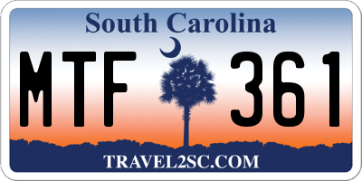 SC license plate MTF361