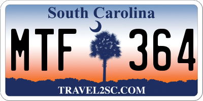 SC license plate MTF364