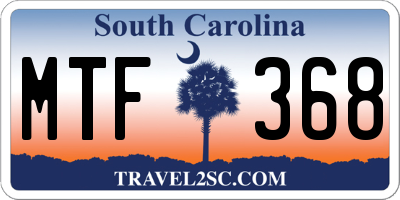 SC license plate MTF368