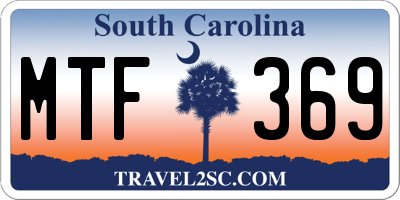 SC license plate MTF369