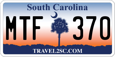 SC license plate MTF370