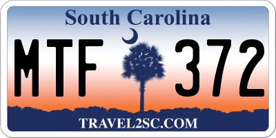 SC license plate MTF372