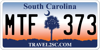 SC license plate MTF373