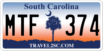 SC license plate MTF374